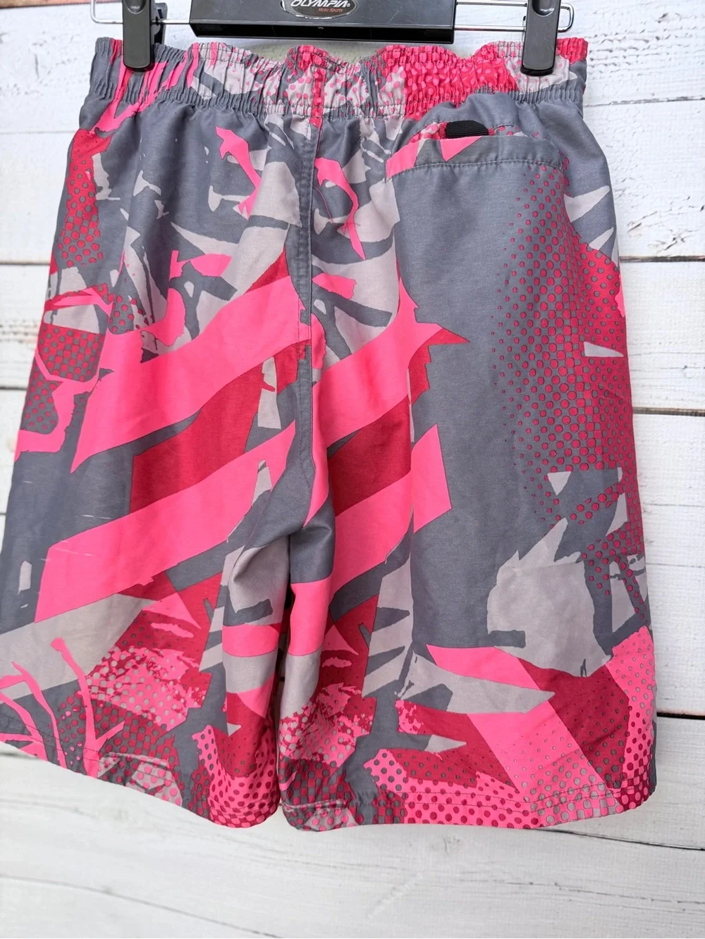 Nike Gray & Pink Abstract Hybrid Shorts
